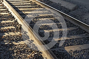 Railway tracks, light and shadow