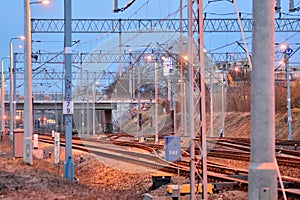 Railway tracks on long exposure at night