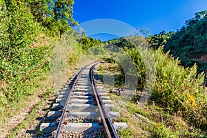Railway tracks near Kalaw town, Myanm
