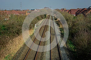 Railway tracks passes through the British  villages