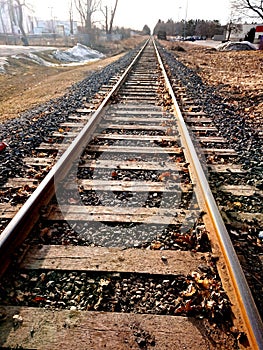 Railway tracks railroad cnr Guelph Ontario Canada trains locomotives transport system