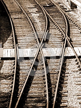 Railway tracks - sepia