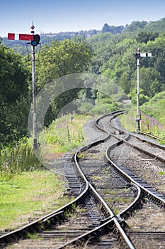 Railway tracks and signals photo