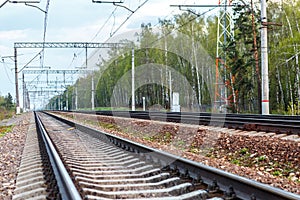 Railway tracks stretching into the distance