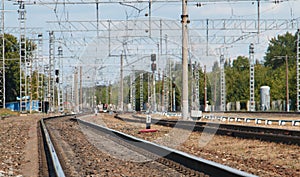 Railway tracks stretching into the distance, power to the Railways