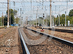 Railway tracks stretching into the distance, power to the Railways