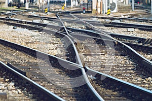 Railway tracks on a sunny day