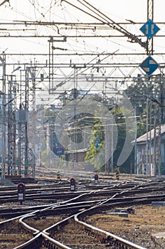 Railway tracks on a sunny day