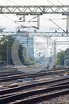 Railway tracks on a sunny day