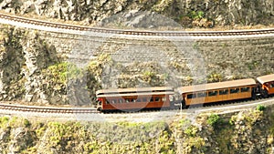 Railway Tracks Terraces On Nariz Del Diablo Point In Ecuadorian Mountains