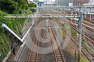 Railway tracks. View from above photo