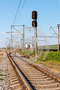 Railway tracks, wagons on rails