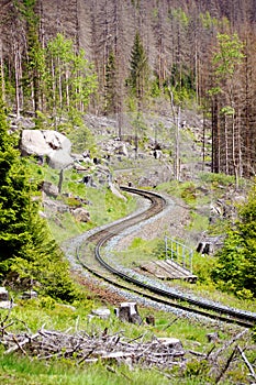 Railway tracks on the way to the Brocken, Harz, Germany