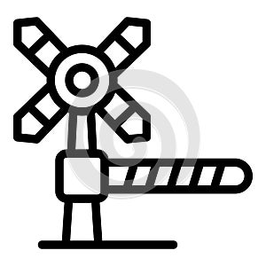 Railway traffic barrier icon outline vector. Train transport management