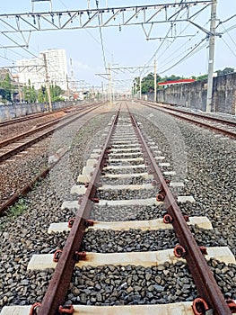 railway train track Bekasi stasiun rel kereta photo