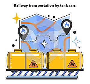 Railway transportation by tank cars, LNG transportation. Liquefied natural