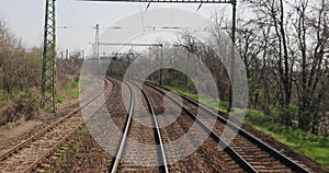 Railway travel rear view