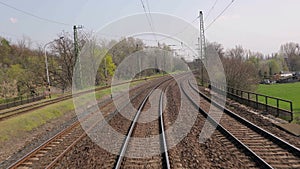 Railway travel rear view