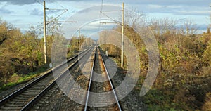 Railway travel rear view