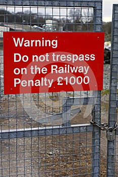 Railway Trespass sign