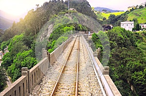Railway viaduct near Luarca. photo