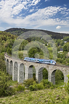 Railway viaduct Novina in Krystofovo udoli, Northern Bohemia, Czech Republic