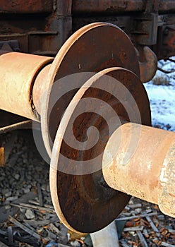 Railway wagon buffers photo