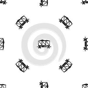 Railway wagon pattern seamless black