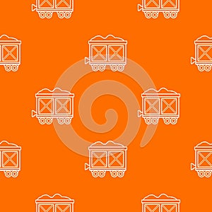 Railway wagon pattern vector orange