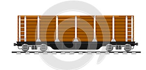 Railway wagon on white background