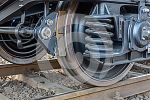 Railway wheels wagon .Freight cargo train