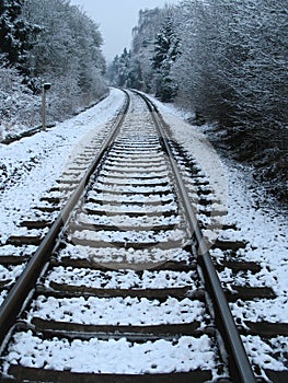 Railway in winter