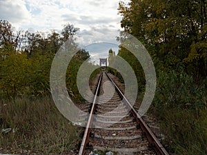 Railways in Chernobyl Exclusion Zone. Ukraine.