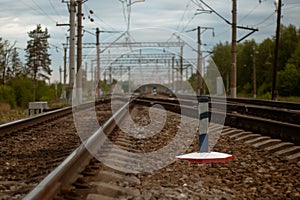 Railways crossing in the blur