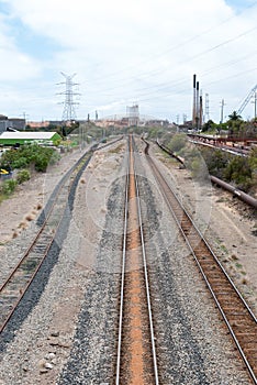 Railways in an industrial area