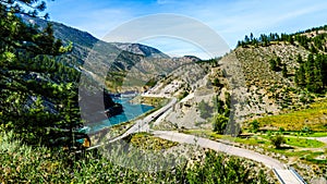 Railways and the Trans Canada Highway follow the Thompson River