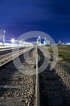 Railyard and grain silos