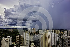 Rain approaching in the city of Sao Jose dos Campos, Sao Paulo, Brazil