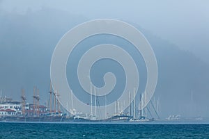 Rain in the bay of Marmaris