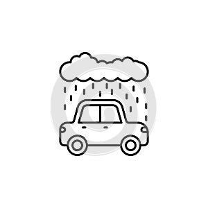 Rain car carwash cloud icon. Element of car wash thin line icon