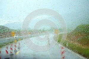 Rain car front window photo