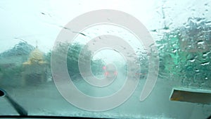 Rain car windshield storm
