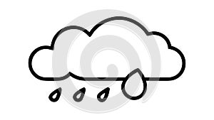 Rain Cloud with Droplets Icon for Weather Climate Forecasts, vector design Generative AI