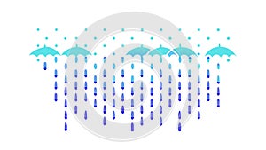 Rain Cloud with Falling Droplets Pattern, vector design Generative AI