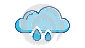Rain Cloud with Falling Droplets, Weather and Climate Icon, vector design Generative AI