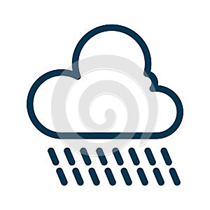 Rain cloud flat icon vector isolated on white background