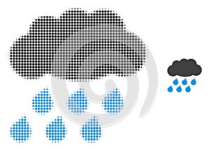 Rain Cloud Halftone Dot Icon