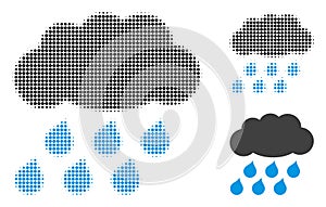 Rain Cloud Halftone Dotted Icon