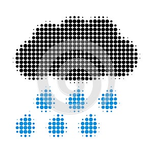 Rain Cloud Halftone Dotted Icon