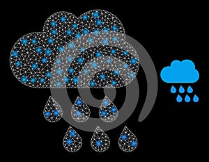 Rain Cloud Icon - Carcass Mesh with Light Spots
